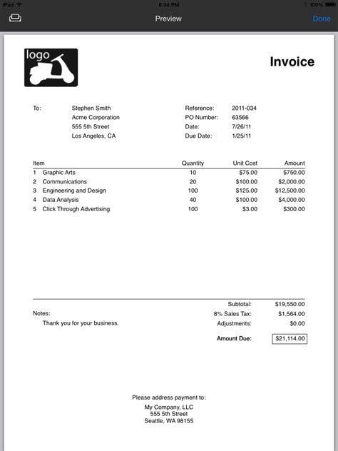 invoice maker for ipad